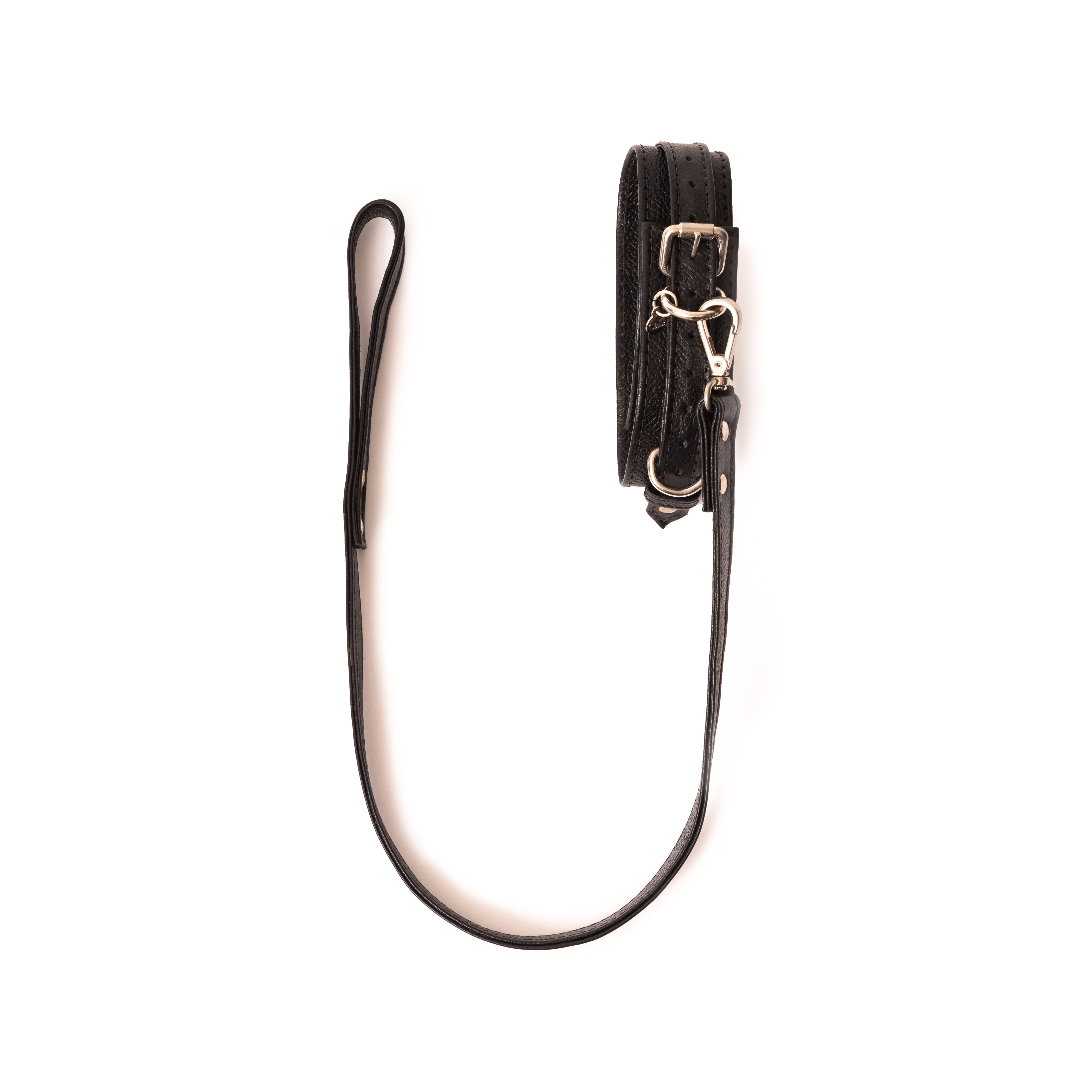 Coleira com Guia CLMX Couro Natural