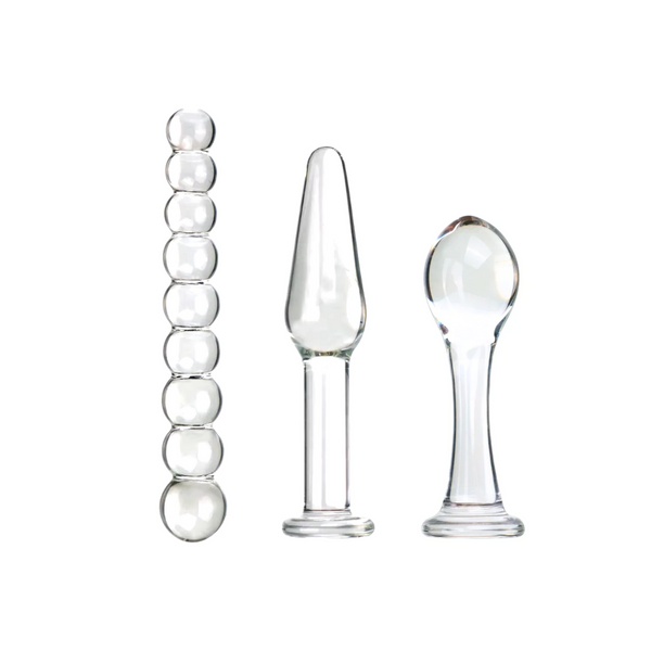 Kit Hot N' Cold - Dildo & Plugs de Vidro, da Climaxxx
