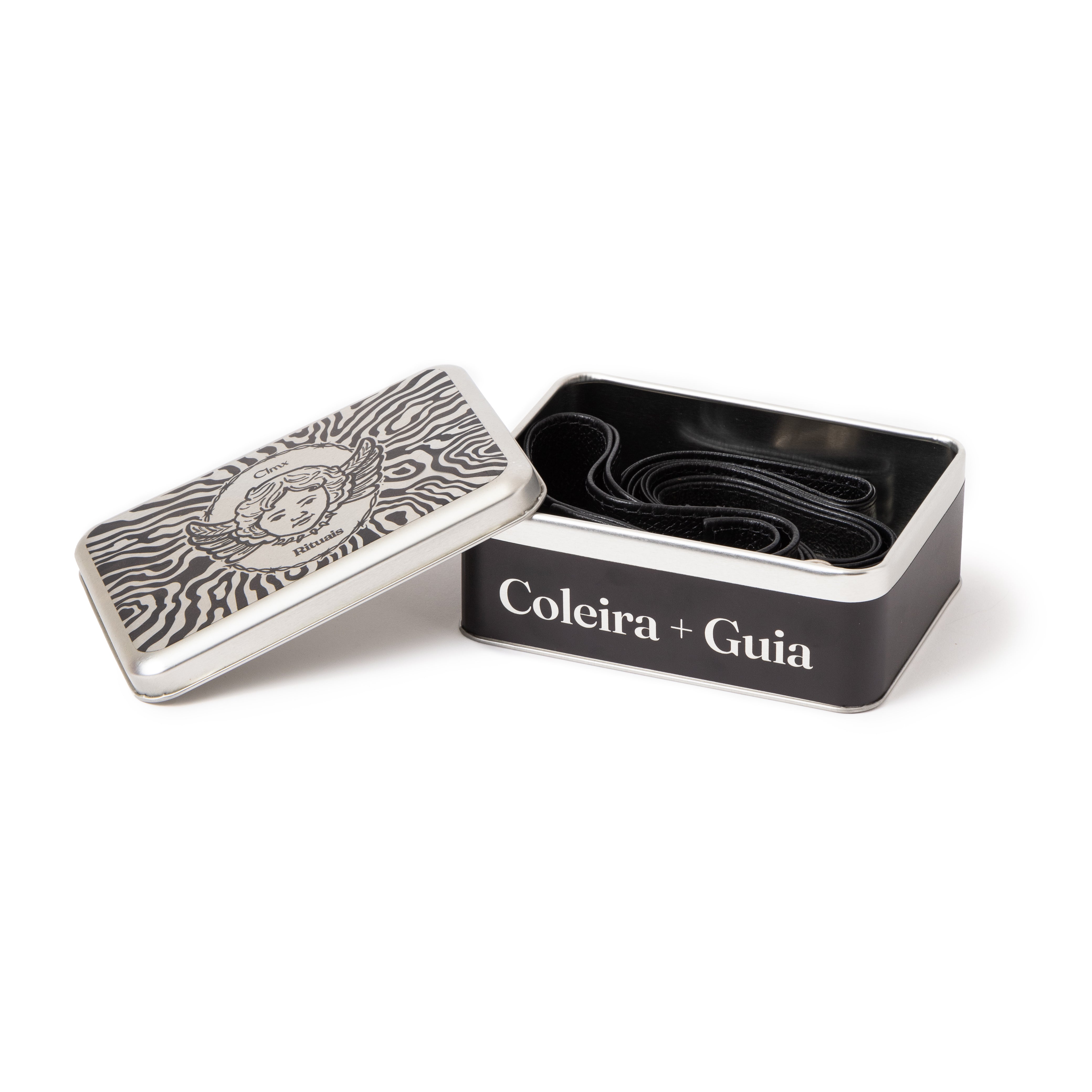 Coleira com Guia CLMX Couro Natural