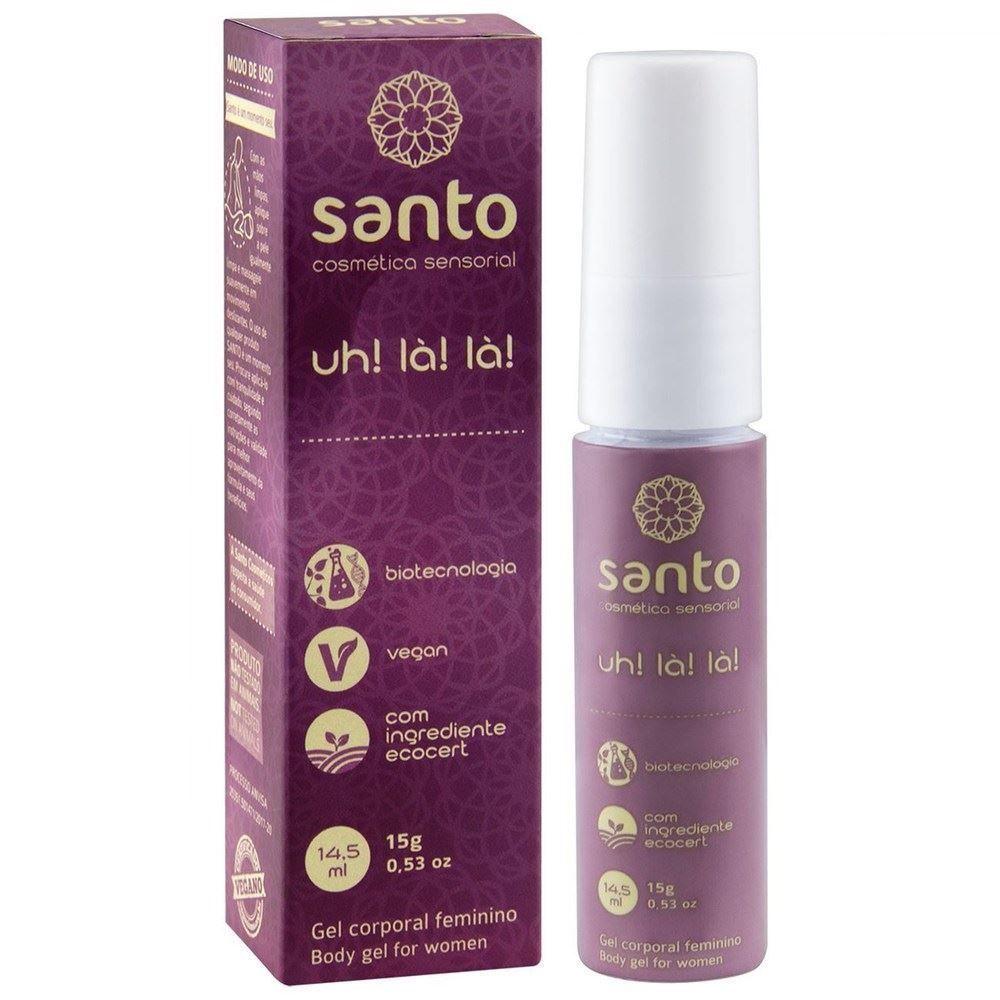 O Gel Uh! Lá! Lá! é um gel vegano ideal para massagem clitoriana com óleos essenciais da Santo Cosmética Sensorial. 